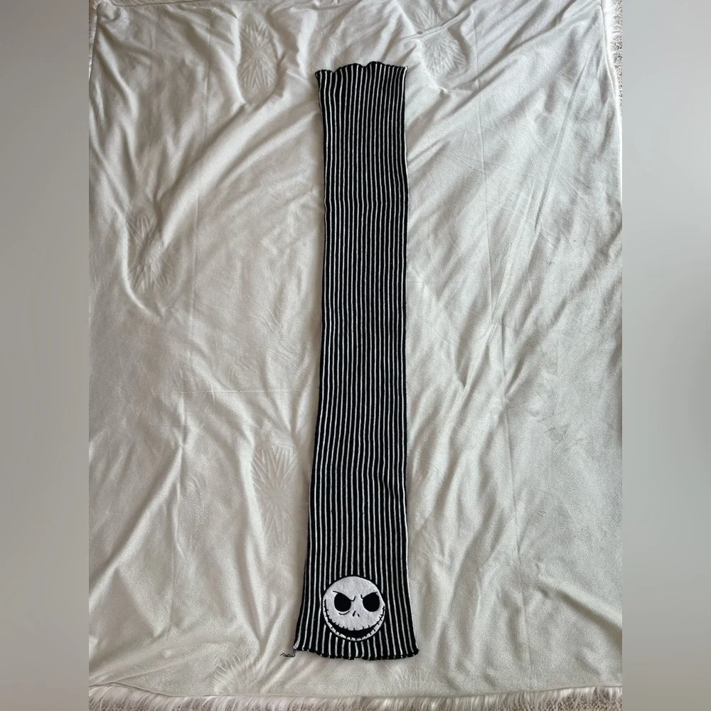 Nightmare Before Christmas Jack Skeleton Striped Scarf